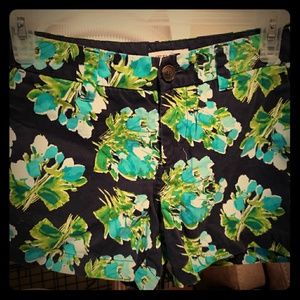 Merona-floral shorts, navy-size Small